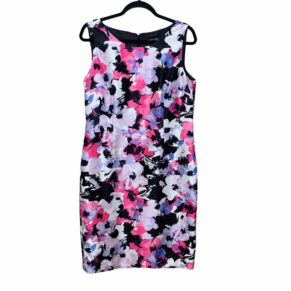 Evan Picone Black Label Floral Pink Purple Dress